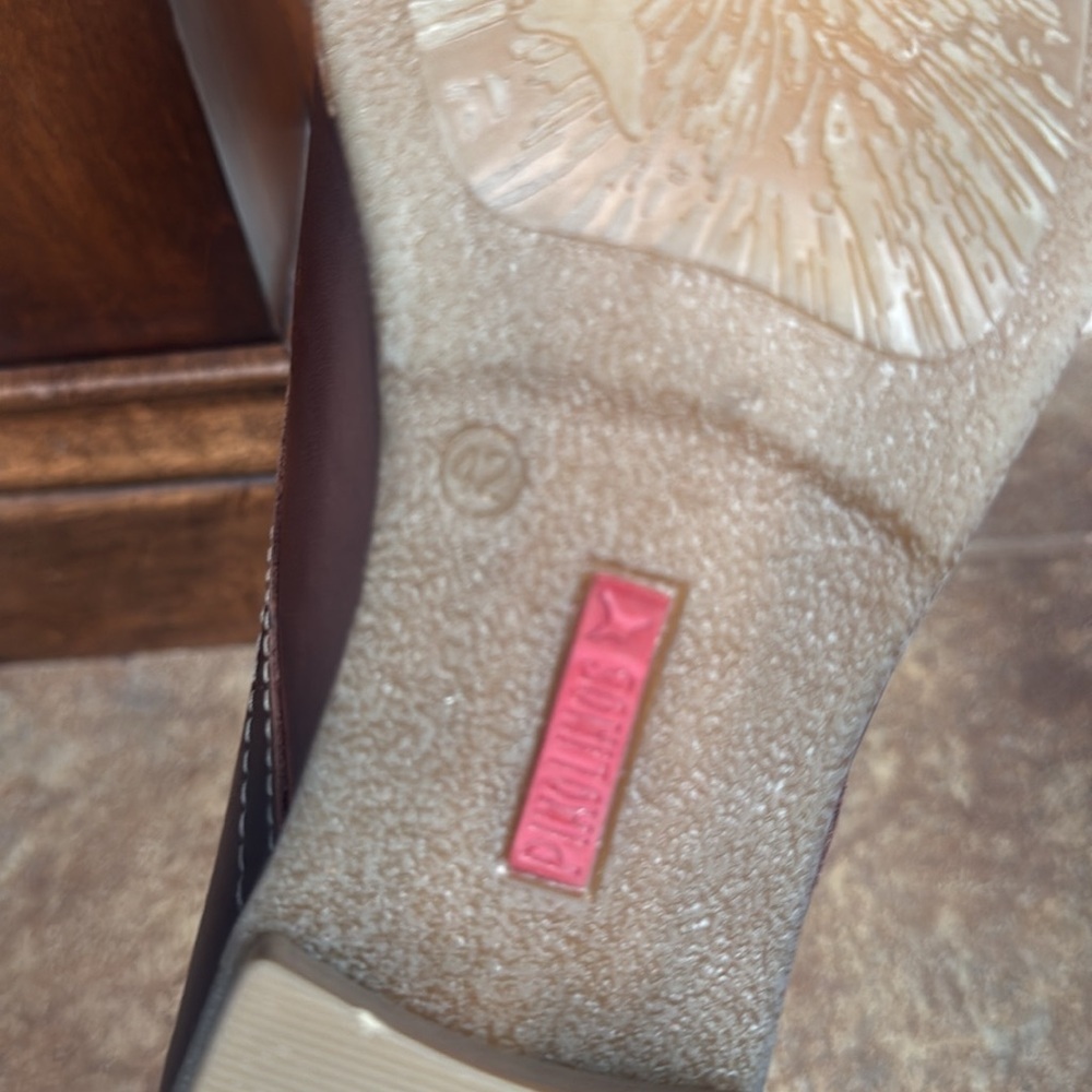 Pikolinos two tone brown leather ankle tie boot size 42/ US 11.5/12 - Picture 12 of 16